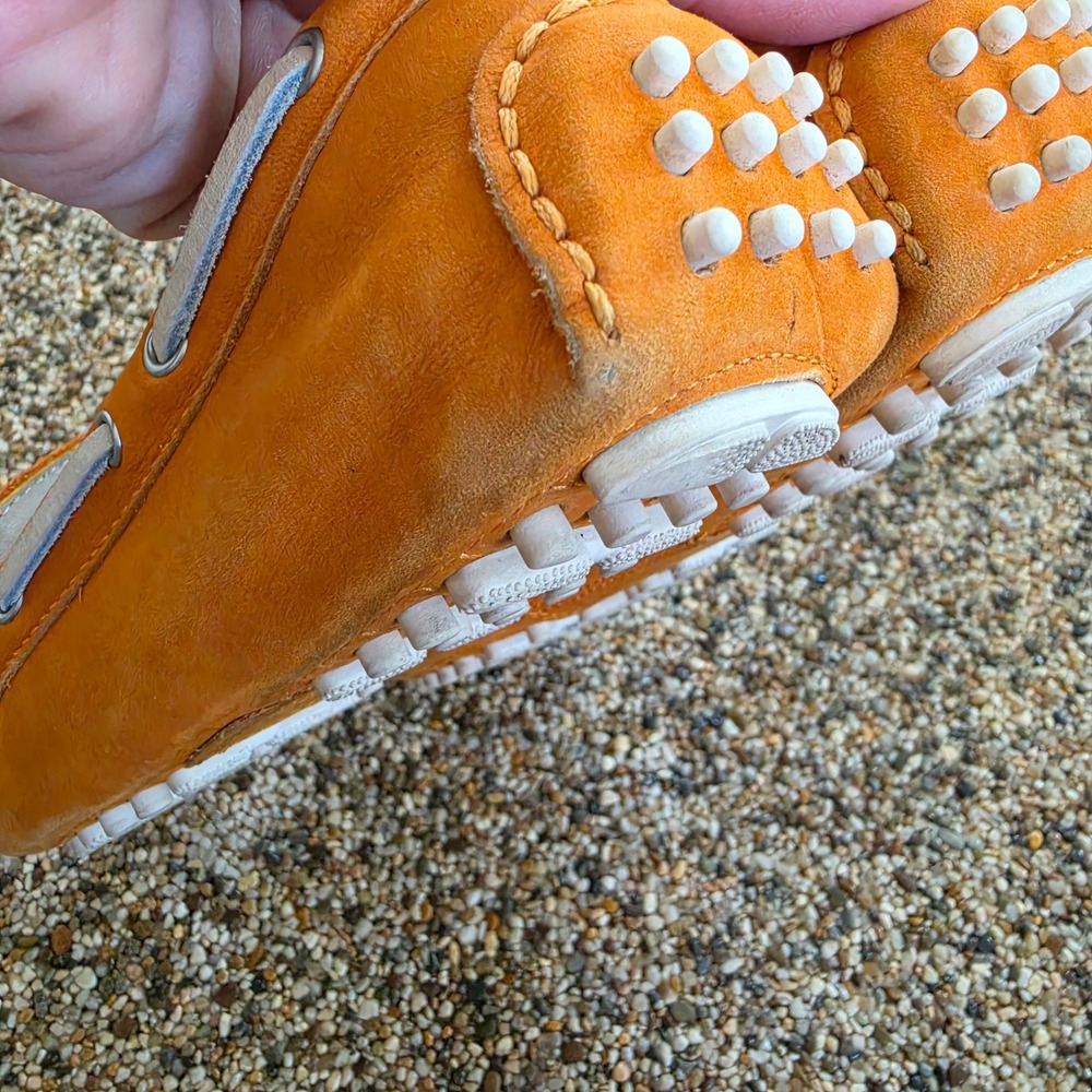 Cole Haan Nike Air Orange Leather Driving Moccasins Loafers D39810 Womens 7.5B - Picture 8 of 13